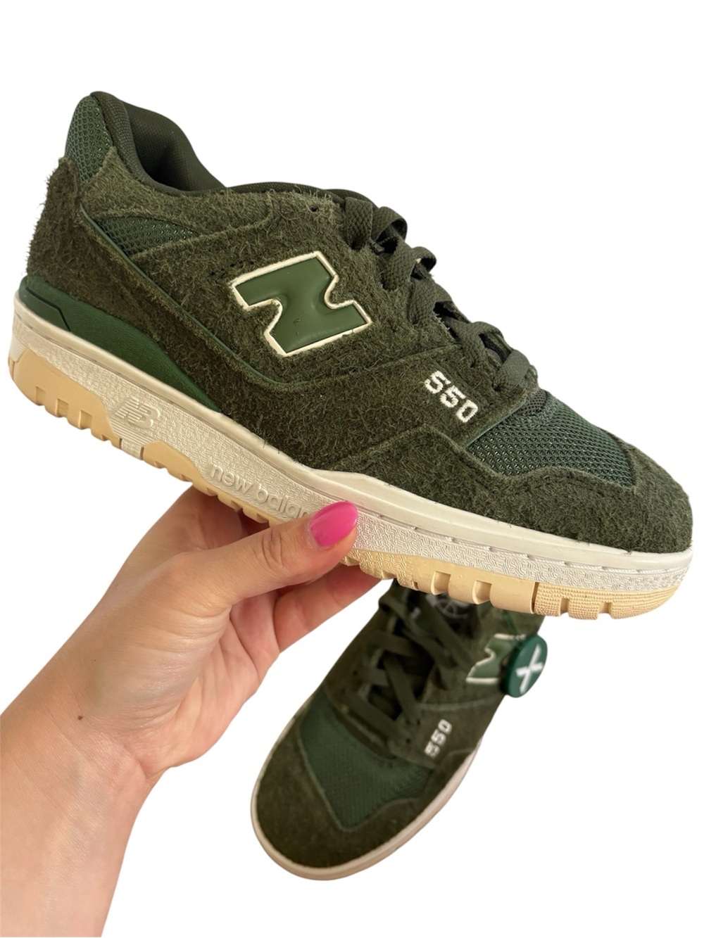 New Balance 550 Nori Green Suede Sneakers 7.5W/6M